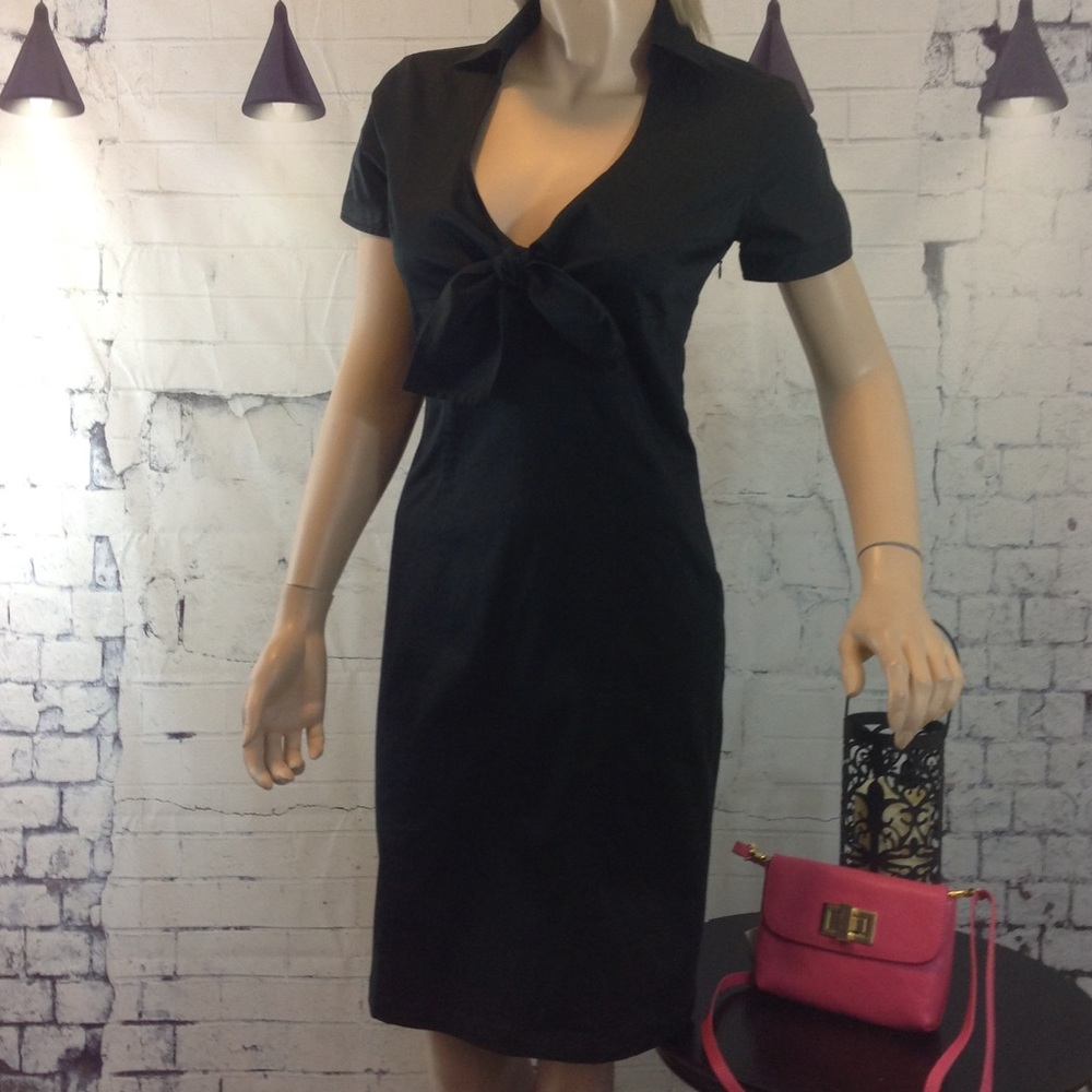 Guy Rover Italia Poplin Tie Bust Collared Dress